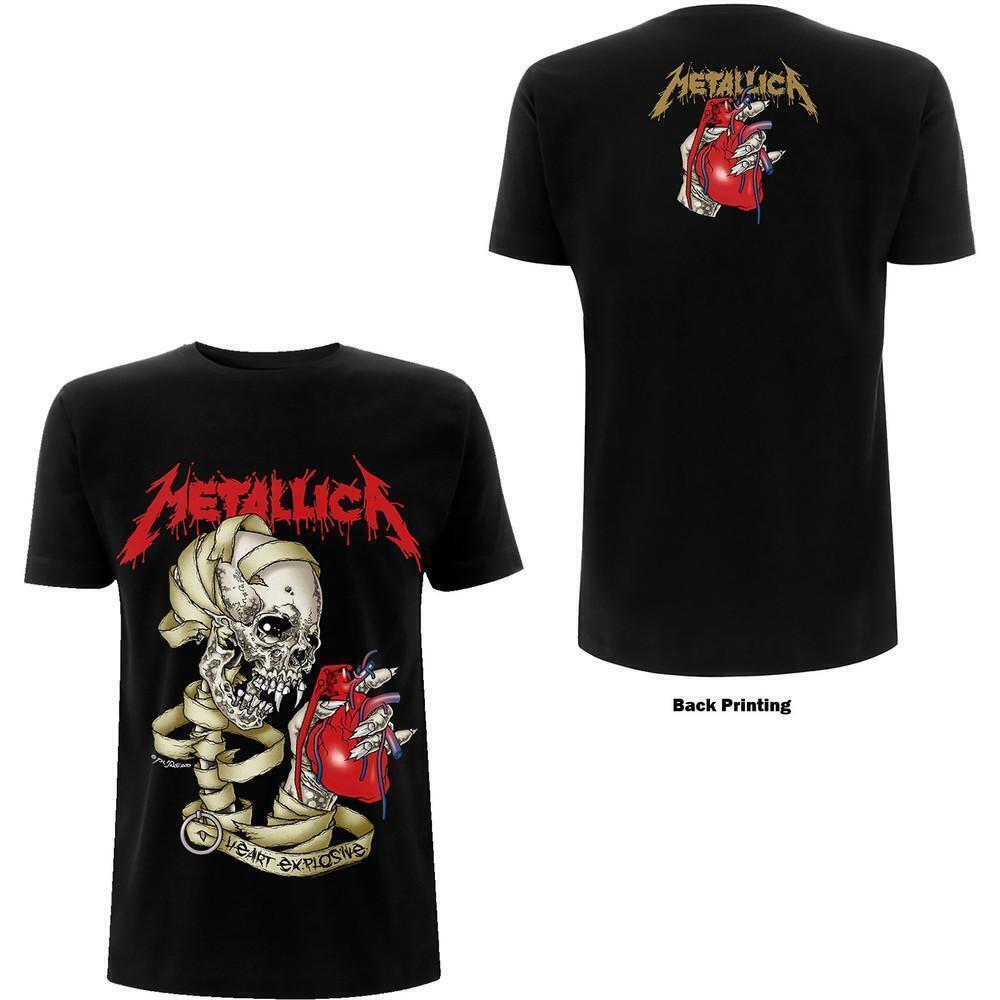 Metallica Unisex T Shirt Heart Explosive Back Print 2 Sided